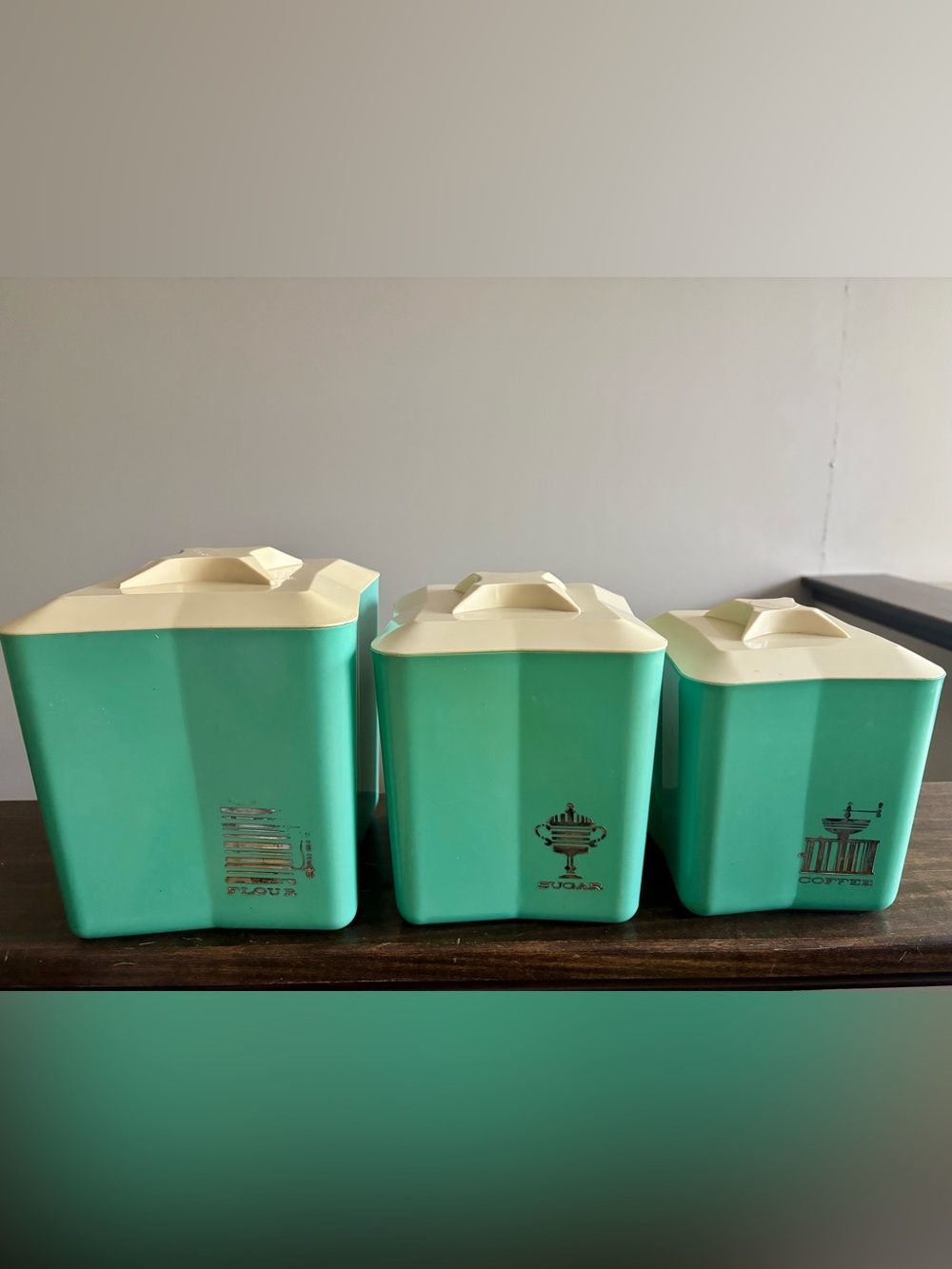 1950s Turquoise Canister Set